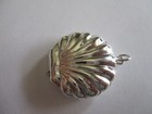 Gorgeous Sterling Silver Pill Box photo Case Shell Style Pendant Solid 925