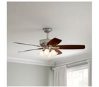 Hampton Bay 52 In  Brushed Nickel Led Ceiling Fan W  Downrod   Reversible Blades