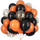 Black And Orange Balloons  60pcs 12inch Balloons And Confetti Black Orange