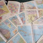 8 1950s Encyclopedia Maps 4 Double Pages Full Color Us States And World Maps