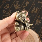 Collectible Sculpture Panda Eating Bamboo Statue Animal Brass Ornament Tea Pet