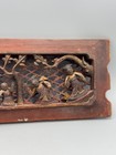 Antique Chinese Qing Openwork Carved Wood Panel  scholar   Beauty  Lacquer