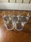 Set Of 5 Vintage Royalty Double Headed Eagle On Blue Coat Of Arms Glass Barware