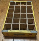 1960 Yellow red Wood Coca Cola Crate - Vintage Collectible 