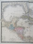 Caribbean Sea Cuba Jamaica Bahamas 1875 Brue Large Detailed Map Hand Color