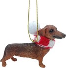 Dachshund Red Tan Wiener Dog Christmas Tree Ornament