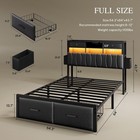 Yitahome Full Size Bed Frame W 2 Storage Drawers And Charging Station upholstere