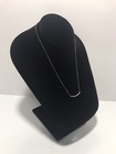 Vintage Sterling Silver Faux Ivory Curved Bar Pendant Link Chain Necklace 925