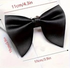 Men s Formal Large Butterfly Bow Tie And Hankie Solid Black Pre Tied