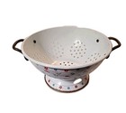 Vintage 1984 M  Kamenstein Inc  Enamel   Brass Colander Floral Pattern 9 