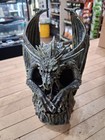 Dragon Perched On Skull Gothic Fantasy Resin Sculpture