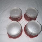 Tupperware Snackcups Set Of 4  Snowflakes  Pearl White W True Red Seals  New 