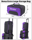 Bowling Ball Bag With Wheels  1 Ball Shoe Compartment Telescopic Handle