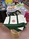 Trader Joe   s Canvas Large Green Shopping Bag Limited  Tote  New W tags Us Stock