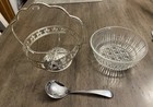 Vtg  Mayell - England - Sugar Bowl   Spoon Set Steel W chrome Finish