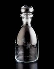 Vintage Blown Glass Floral Etch Decanter   Stopper Set Of 2 Barware