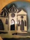 Mid-century Modern Enamel Copper Ashtray Churches With Onion Domes