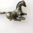 Vintage Solid Brass Horse Lying Down 1970 s Heavy With Patina