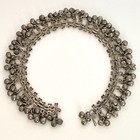Antique Tribal Old Silver Anklet Belly Dance Bells Authentic Hearts Signed Lock