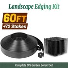 Landscape L-shaped Lawn Garden Edging Kit 60ft Flexible Border Paver   72 Stakes