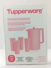 Tupperware Heritage Pink 1 Gallon Pitcher   4 Tumbler Set With Lids