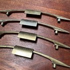 Mcm Atomic Brass Cabinet Drawer Pulls Set Of 4 Acp Part  355 7  Vintage