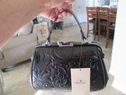 Patricia Nash Gracchi Black Tooled Frame Leather Crossbody Bag  W strap nwt 279 