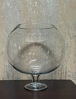 Extra Large Clear Glass Pedestal Bowl Vase 15 5  Tall X 15  Wide