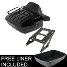 King Trunk Mount Rack Pad Fit For Harley Davidson Touring Road Glide 14-25 Black
