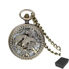 Vintage Dolphin Half Hunter Steampunk Animal Skeleton Mechanical Pocket Watch