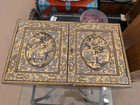 Fine Antique Chinese Lacquer Cabinet Box W   Gold Silver Decoration