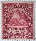 Travelstamps  Nicaragua Stamps Sc 13  Mint  Original Gum  Hinged  2 Cents