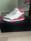 Jordan Air Jordan 3 Unisex Kids Athletic Sneakers White Red Elephant Print Sz 4