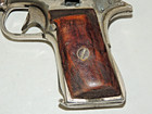 Vintage Hubley  automatic  Toy Cap Gun Diecast W  Rare Wood Grips  6 1 2  Long