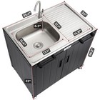 Feasto Freestanding Grill Cart With 304 Stainless Steel Sink And Cabinet