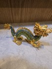 Bejeweled Chinese Dragon Rhinestone Trinket Box  Figurine 5 Inches Long  