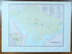 Vintage 1889 Washington Dc Map 14 x11  Old Antique Original District Of Columbia