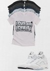 Jordan 5 Love   Loyalty Silver White Matching T-shirt     Custom Sneaker Match Tee