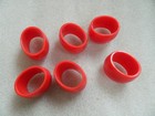 Vintage Plastic Napkin Rings X 6 - Red Oval Plastic Retro 1960- 70 s lot No 2 