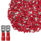 100 Pcs 22-16 Gauge Female Quick Disconnect Red Vinyl Crimp Terminals  187  Us