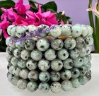 Wholesale 6 Pcs Natural Kiwi Jasper 8mm 7 5    Crystal Healing Stretch Bracelet