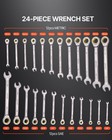 Sae 1 4 -7 8  Metric 8-19mm 24-piece Cr-v Ratcheting Wrench Set With Case