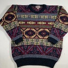 Vintage Michael Ross Knit Fair Isle Sweater Mens Xl X-large 100  Wool England