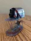 Vintage Mid-century Modern Brutalist Metal Mailbox Sculpture 
