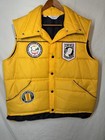Vintage Eastman Kodak Puffer Vest With Veteran Pow Patches Yellow L xl  1 Of 1