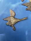 Set Of 3 Brass Flying Geese Wall Art Mid-century Style Duck Decor