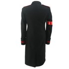 Michael  Rare Black Woolen Military Retro England Overcoat Jacket