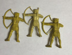 1953s Baseless Early Marx 3 Standing Indian Bowman  60mm  Soft Plastic   