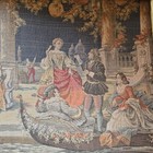 Large Vintage Belgium dutch Tapestry  40  X 20  Framed In Wood