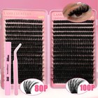 Gmagictobo Lash Clusters 80d 100d C Curl 1 Pair  pack Of 640   Black 